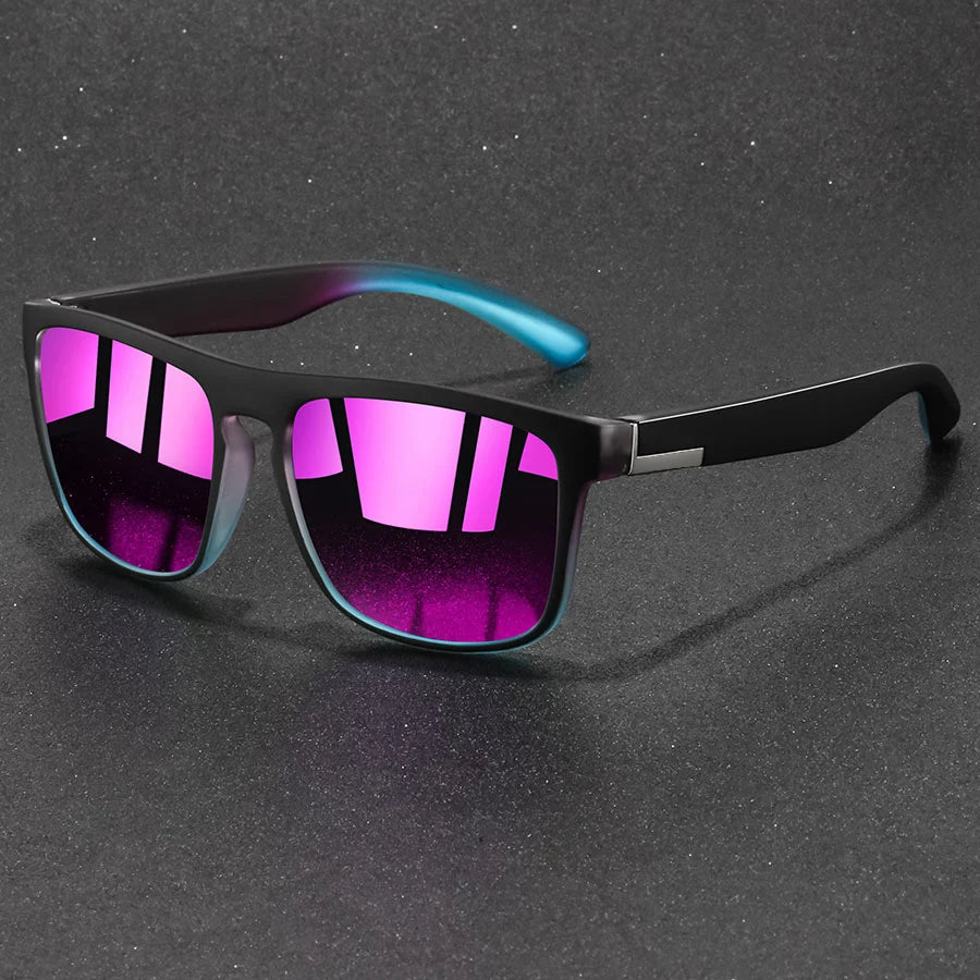 Amiriva Unisex Retro Rectangle Sunglasses with Polarized Lenses and UV400 Protection for Outdoor Activities