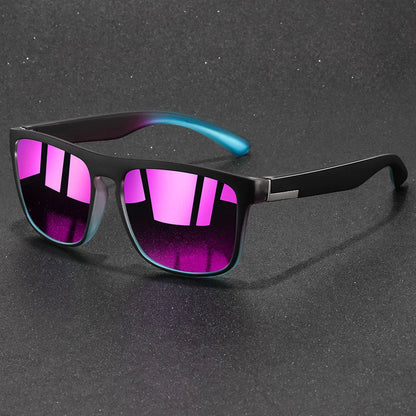 Amiriva Unisex Retro Rectangle Sunglasses with Polarized Lenses and UV400 Protection for Outdoor Activities