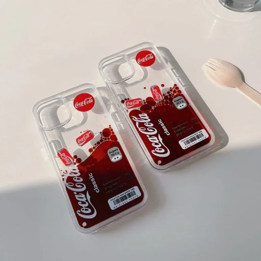 Fun, Sparkling Liquid Glitter Protective Case for iPhone 3D Cola Quicksand - (SN1022)