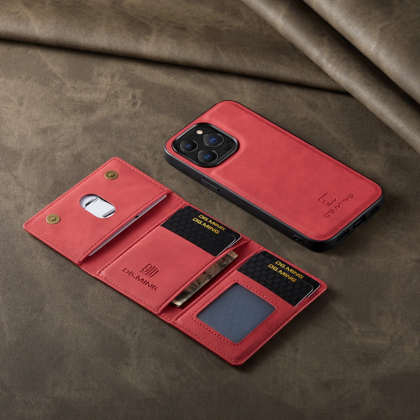 2-in-1 Magnetic Leather Wallet Case for iPhone 11–16 Pro Max – Detachable with Card Holder (ZYP333)