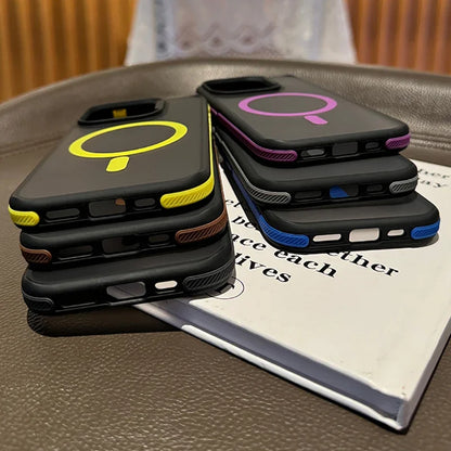 Luxury MagSafe Transparent Case for iPhone 16 15 14 13 12 11 Pro XS XR Max Mini Plus – Wireless Charging Cover + Free Shipping (SF1018)