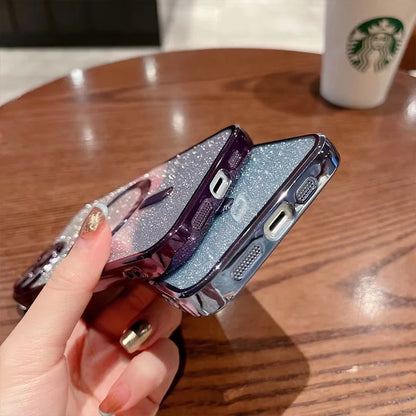 Luxury Plating Glitter Magnetic Case For iPhone - (SF101B)