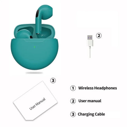 Original Air Pro 6 TWS Wireless Bluetooth Headset by Amiriva – Premium in-ear wireless earbuds with noise-free audio, built-in microphone, and sleek design for everyday use