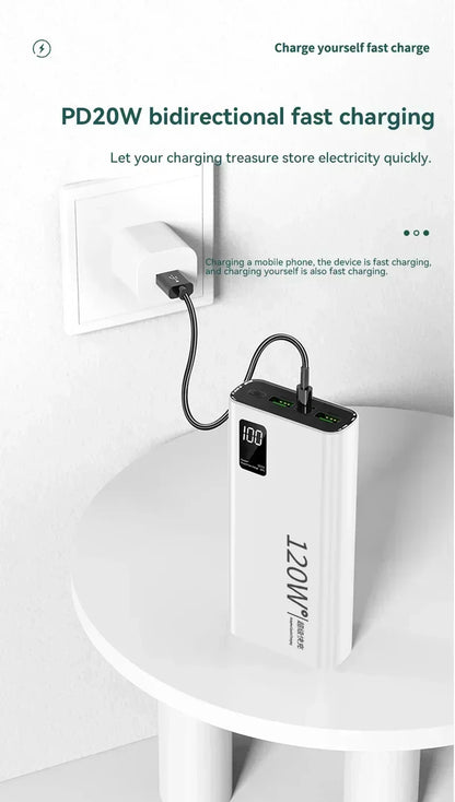 120W 500,000mAh Power Bank – Ultra High Capacity Fast Charger with Digital Display (AR1007)