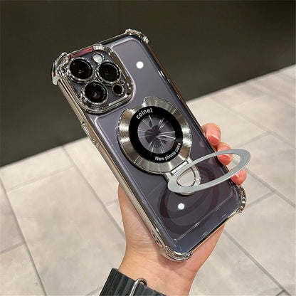 Magsafe Magnetic Plating Frame Stand Phone Case For iPhone Luxury - (KR1004)