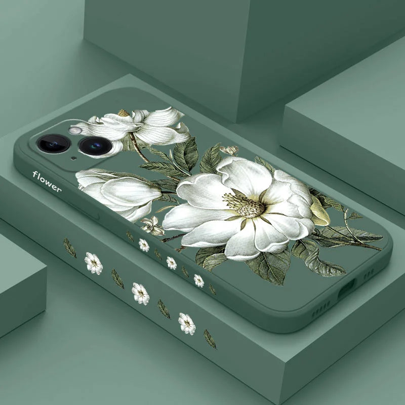 Amiriva Wild flowers cartoon iPhone case with floral design – front view