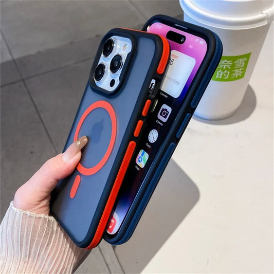 Amiriva Luxury MagSafe iPhone case with matte translucent back – shockproof cover