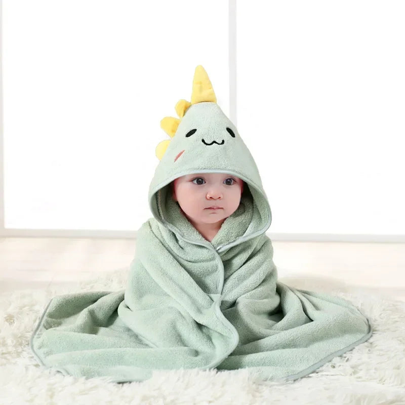 Amiriva Baby Hooded Bath Towel – Soft Coral Velvet Cartoon Swaddle Wrap for Newborns