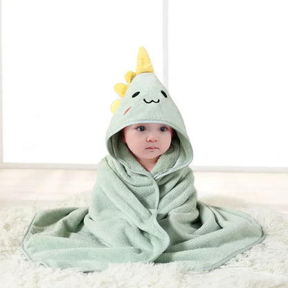 Amiriva Baby Hooded Bath Towel – Soft Coral Velvet Cartoon Swaddle Wrap for Newborns
