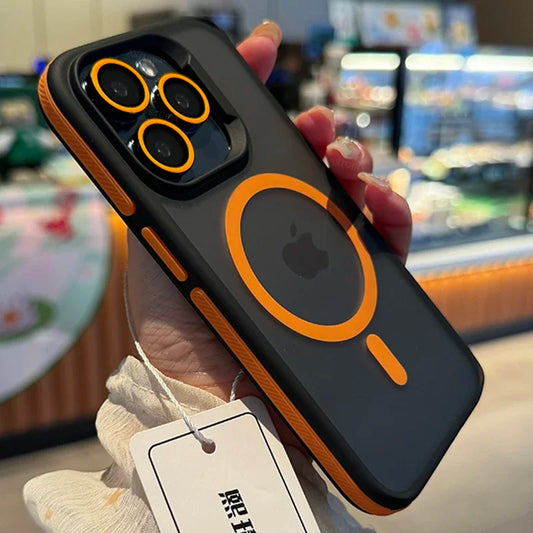 Luxury MagSafe Transparent Case for iPhone 16 15 14 13 12 11 Pro XS XR Max Mini Plus – Wireless Charging Cover + Free Shipping (SF1018)
