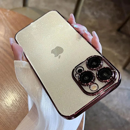 Amiriva Transparent shockproof glitter case for iPhone 14, 15, 16