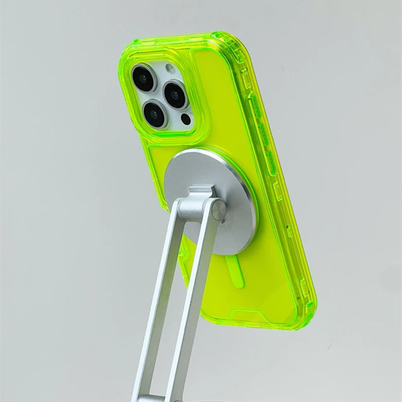 Neon Bumper Clear MagSafe iPhone Case – Shockproof & Wireless Charging Compatible- (NC1001)
