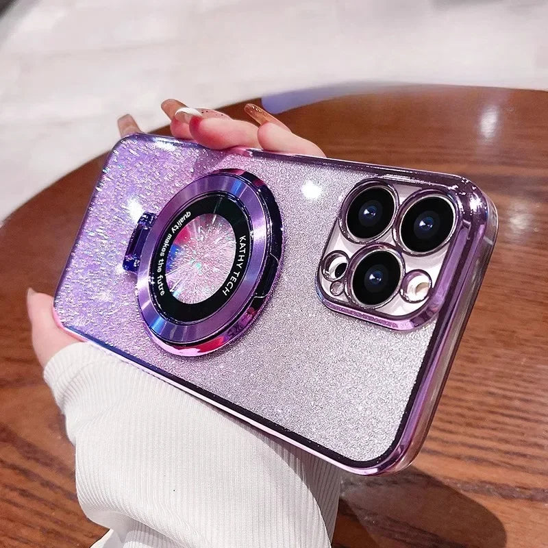 Amiriva Keep Luck Luxury MagSafe Case for iPhone – Glitter Finish