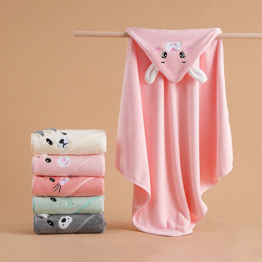 Amiriva Baby Hooded Bath Towel – Soft Quick-Dry Cartoon Cloak for 0–3 Years