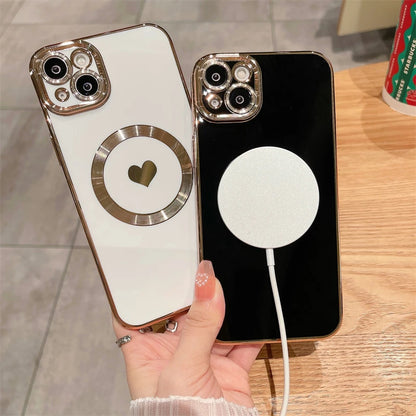 Amiriva Luxury MagSafe Magnetic Love Heart iPhone Case – Wireless Charging, Anti-Scratch, Anti-Fingerprint Protection for iPhone 11, 12, 13, 14, 15, 16 Pro Max Plus