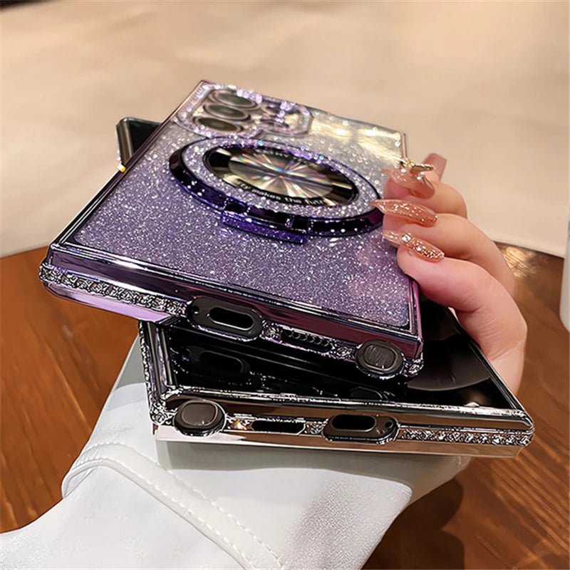 Amiriva glitter magnetic Samsung case - front view