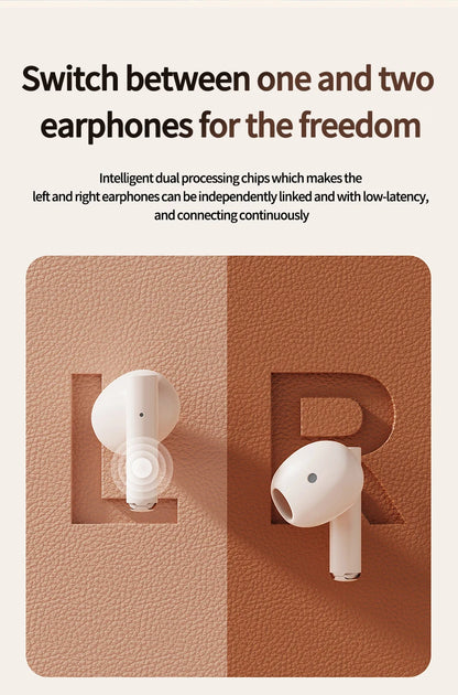 2025 TWS Wireless Bluetooth 5.4 Earbuds – 36H Playback Sport Earphones with LED Display & Mic (AR1080)