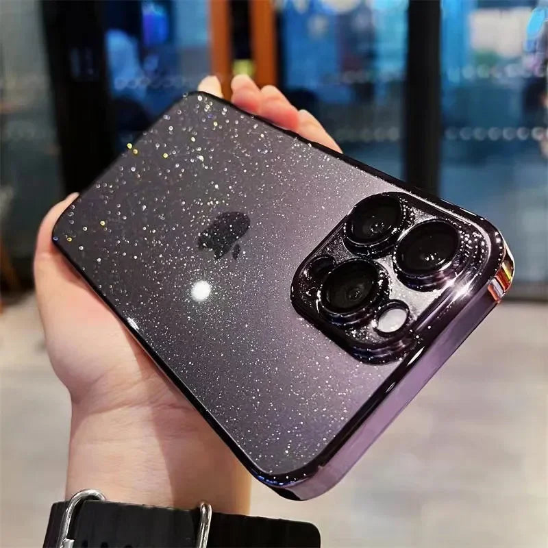 Amiriva Transparent shockproof glitter case for iPhone 14, 15, 16
