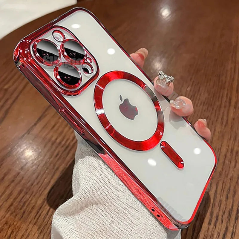 Amiriva ultrathin transparent case for iPhone Max with clear plating and slim fit design