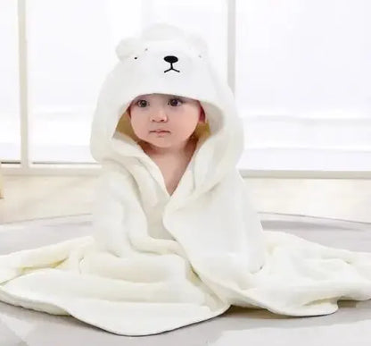 Amiriva Toddler Hooded Bathrobe Blanket – Coral Fleece Cartoon Towel Swaddle for Newborns and Kids