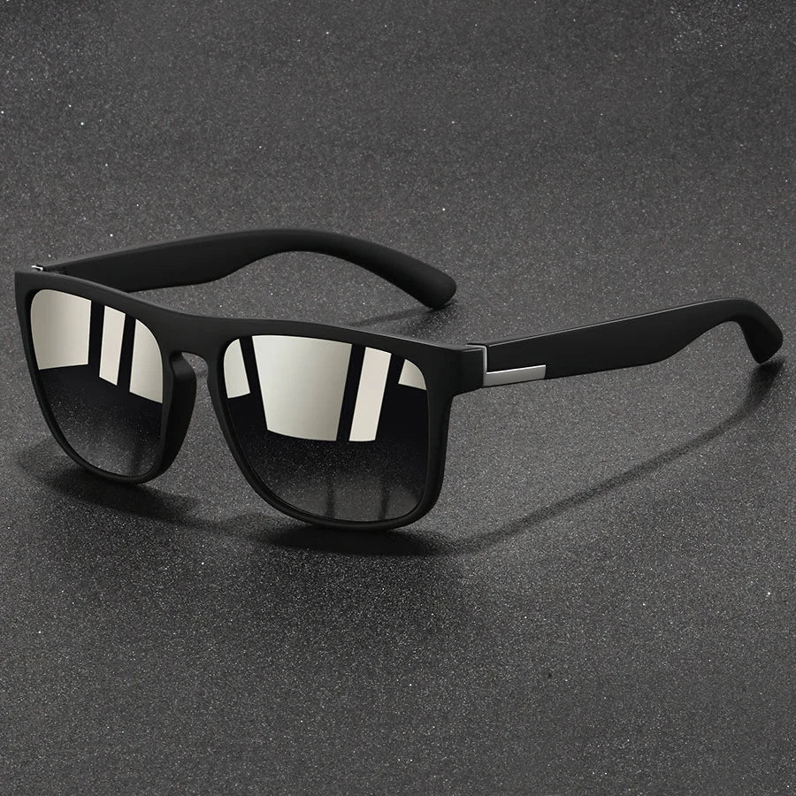 Amiriva Unisex Retro Rectangle Sunglasses with Polarized Lenses and UV400 Protection for Outdoor Activities