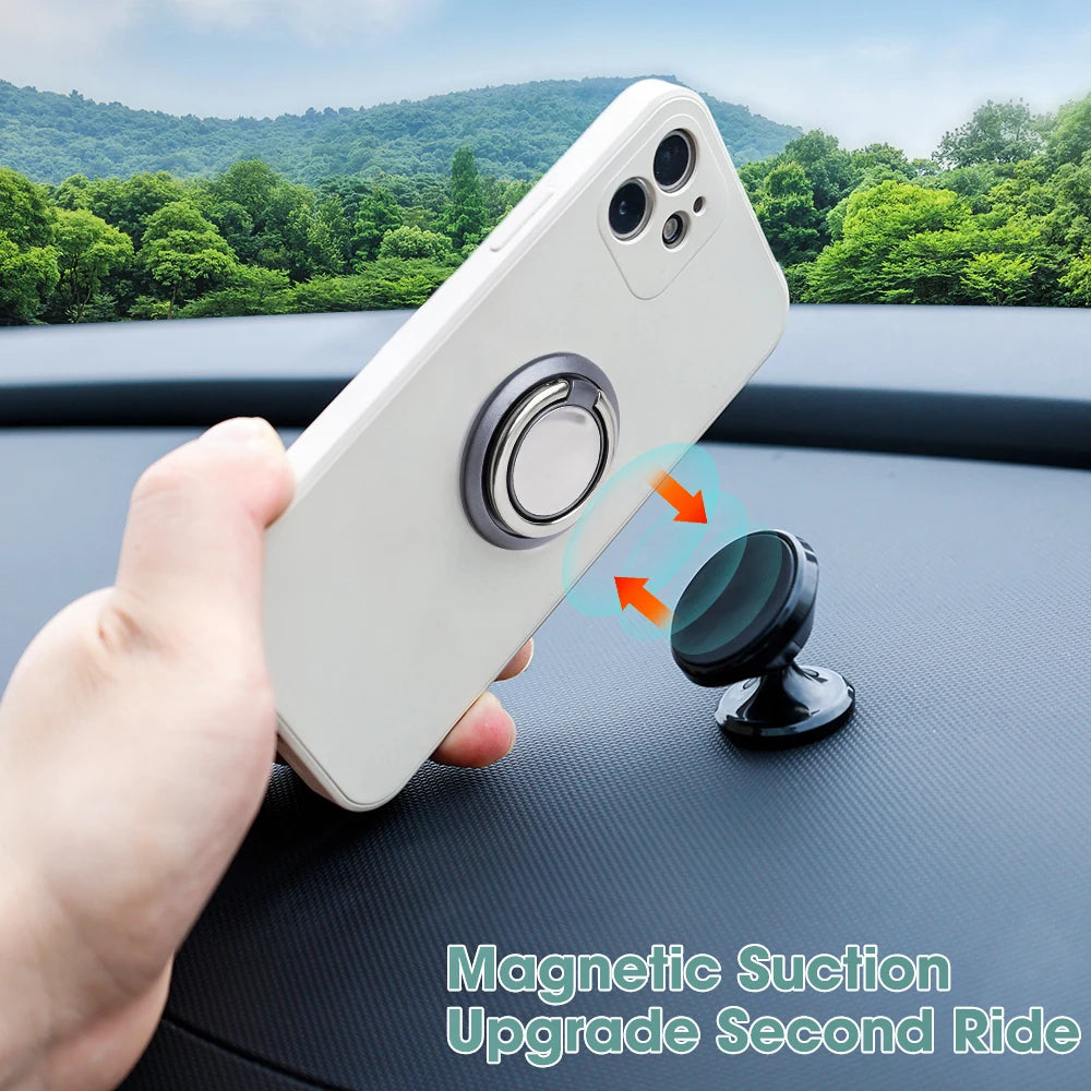 Amiriva Magnetic Rotatable Mobile Phone Holder Stand for iPhone & Samsung – Zinc Alloy, Self-Adhesive, Lazy Bracket