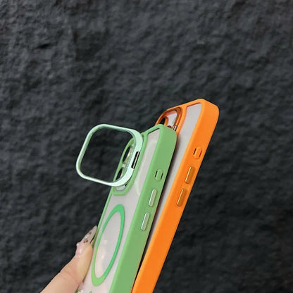 Luxury Magnetic Shockproof iPhone Case – MagSafe Compatible with Stand & Lens Protection - (SF2020A)