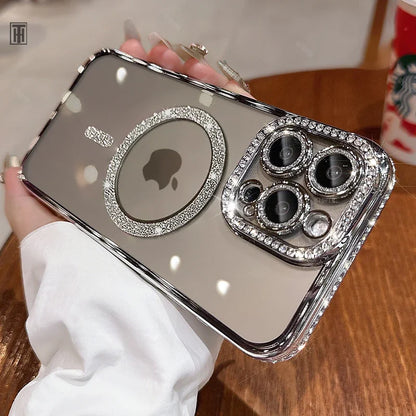 Luxury Crystal Diamond Clear MagSafe Case for iPhone 11–15 Pro Max - (JUL103)
