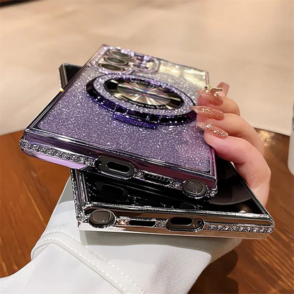 Luxury Glitter MagSafe Bracket Case for Samsung Galaxy – Diamond Plating, Wireless Charging, Shockproof | Amiriva - (SS1008)