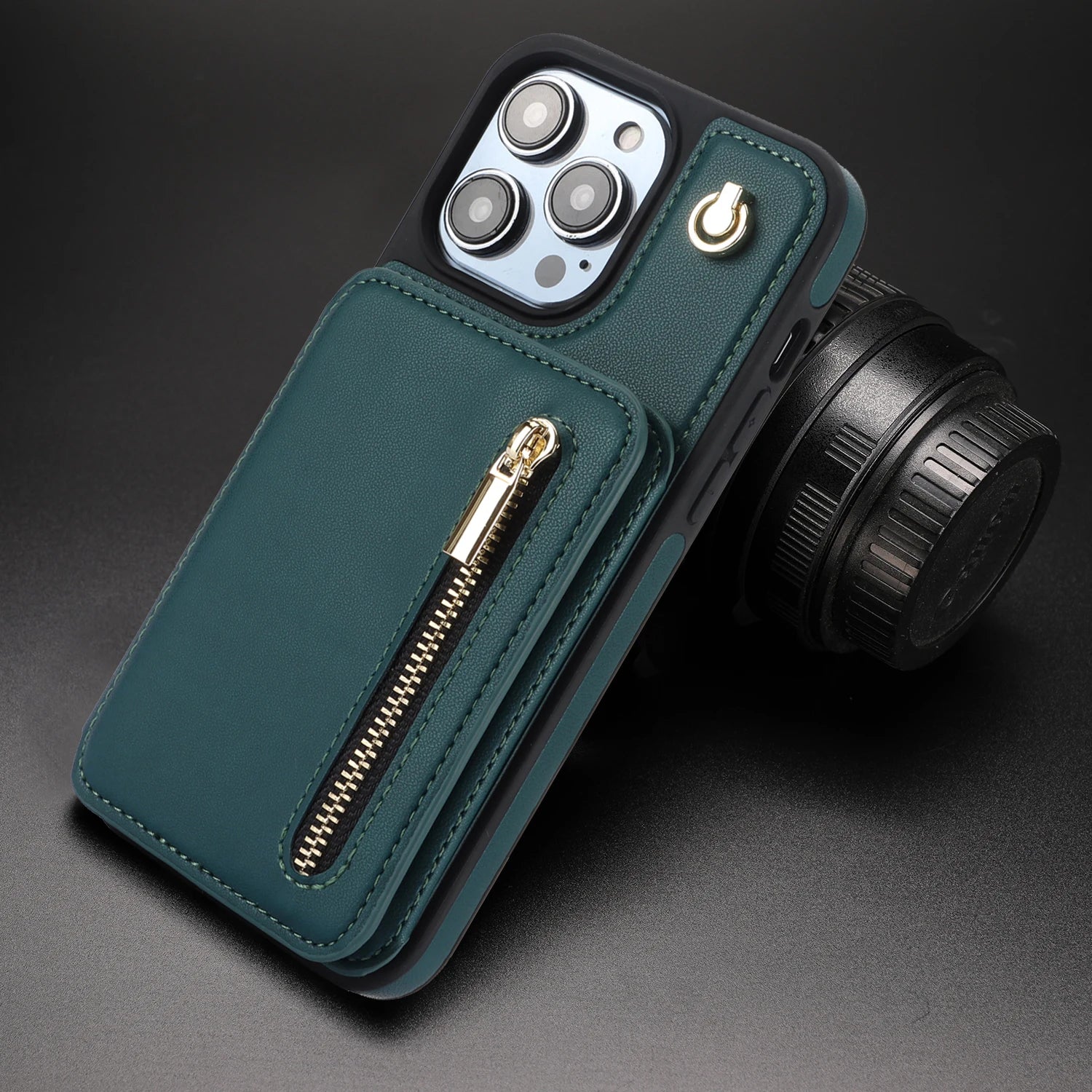 High-quality leather finish with anti-scratch texture on Amiriva RFID-blocking case