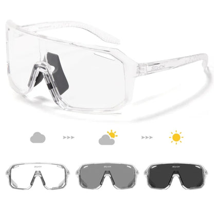 Amiriva unisex photochromic cycling sunglasses with UV400 lenses, lightweight acetate frame, ideal for road biking and outdoor sports