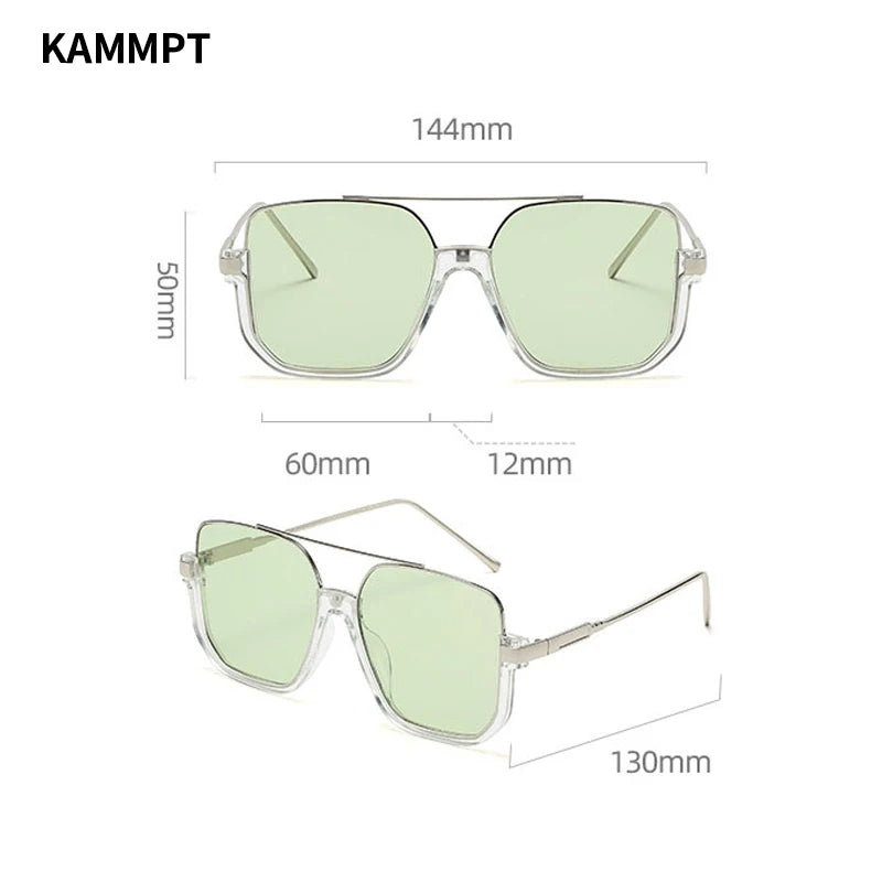 Amiriva Vintage Oversized Square Sunglasses – UV400 Gradient Unisex Eyewear