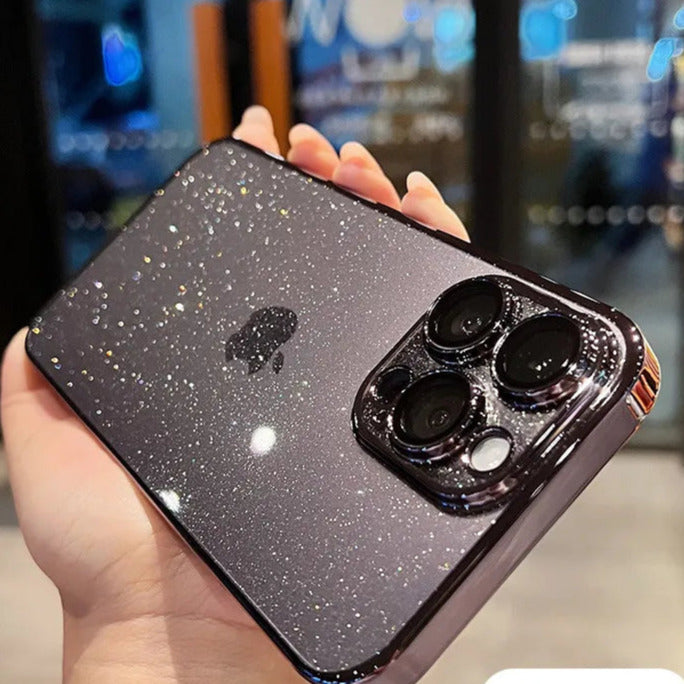 Amiriva Transparent shockproof glitter case for iPhone 14, 15, 16
