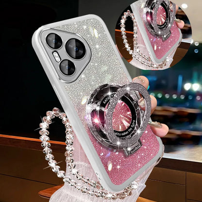 Glitter Crystal Bracelet Magsafe Phone Case for Samsung Galaxy S24 S23 S22 – Transparent Soft Silicone with Kickstand – Amiriva