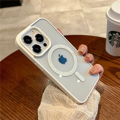 Luxury Magnetic Wireless Charging Case for MagSafe – Shockproof & Transparent Bumper for iPhone 16-11 Pro Max - (SF1019B)