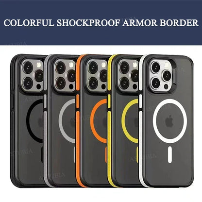 Luxury MagSafe Transparent Case for iPhone 16 15 14 13 12 11 Pro XS XR Max Mini Plus – Wireless Charging Cover + Free Shipping (SF1018)