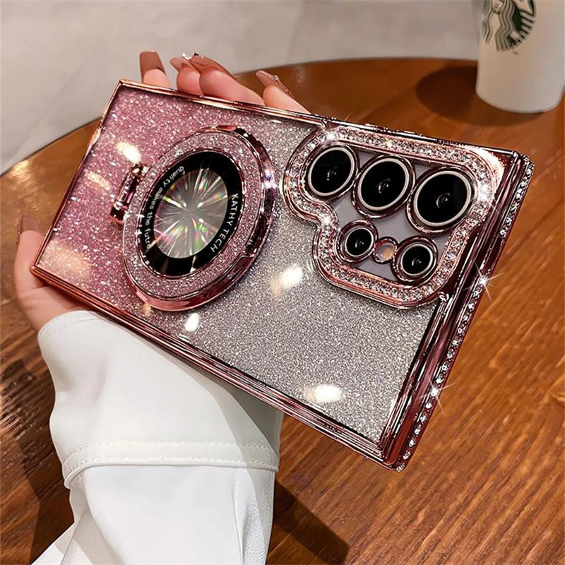 Amiriva glitter magnetic Samsung case - front view