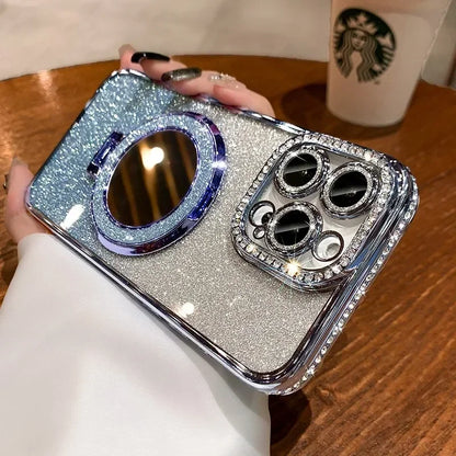 Luxury Diamond Clear Glitter MagSafe iPhone Case – Jewelled Design with Style Options + Free Shipping - (SN1003A)