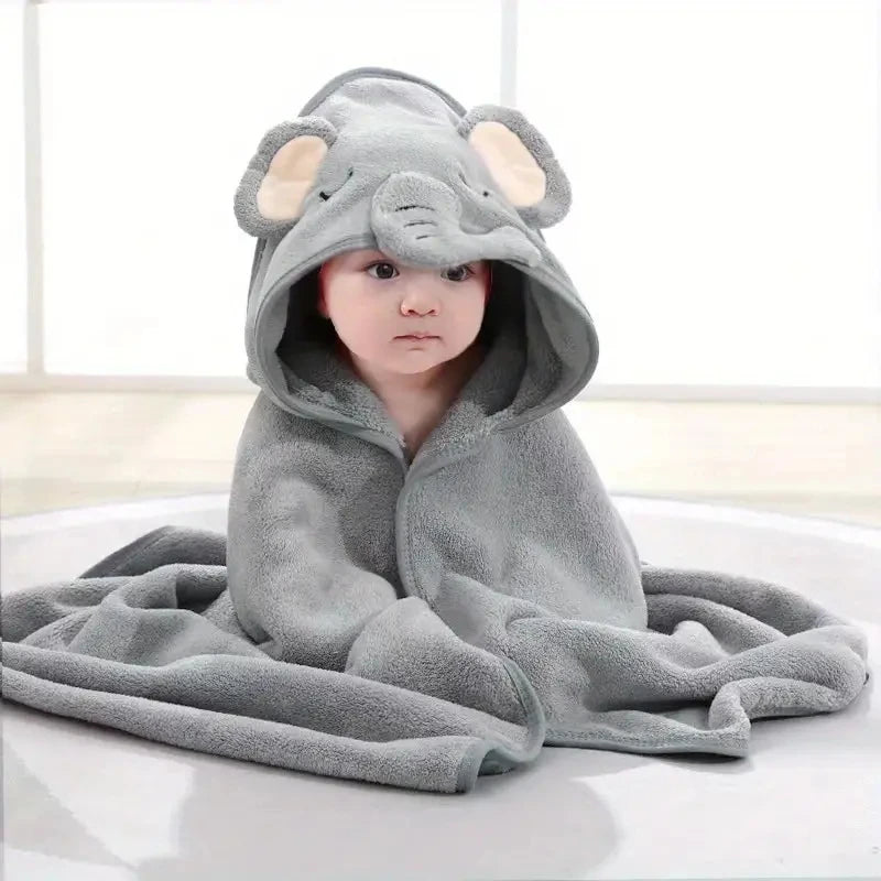 Amiriva Baby Hooded Bath Towel – Coral Velvet Cloak Blanket for Newborns and Toddlers