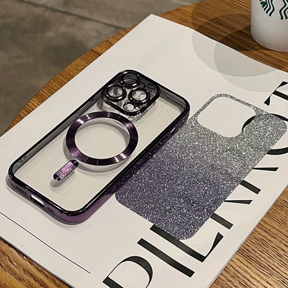 Luxury Plating Glitter Magnetic Case For iPhone - (SF101B)