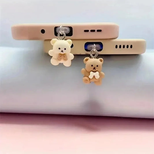 Cute Little Bear Phone Dust Plug Pendant – Type-C/iOS/Micro USB Port Accessory (AR1080)
