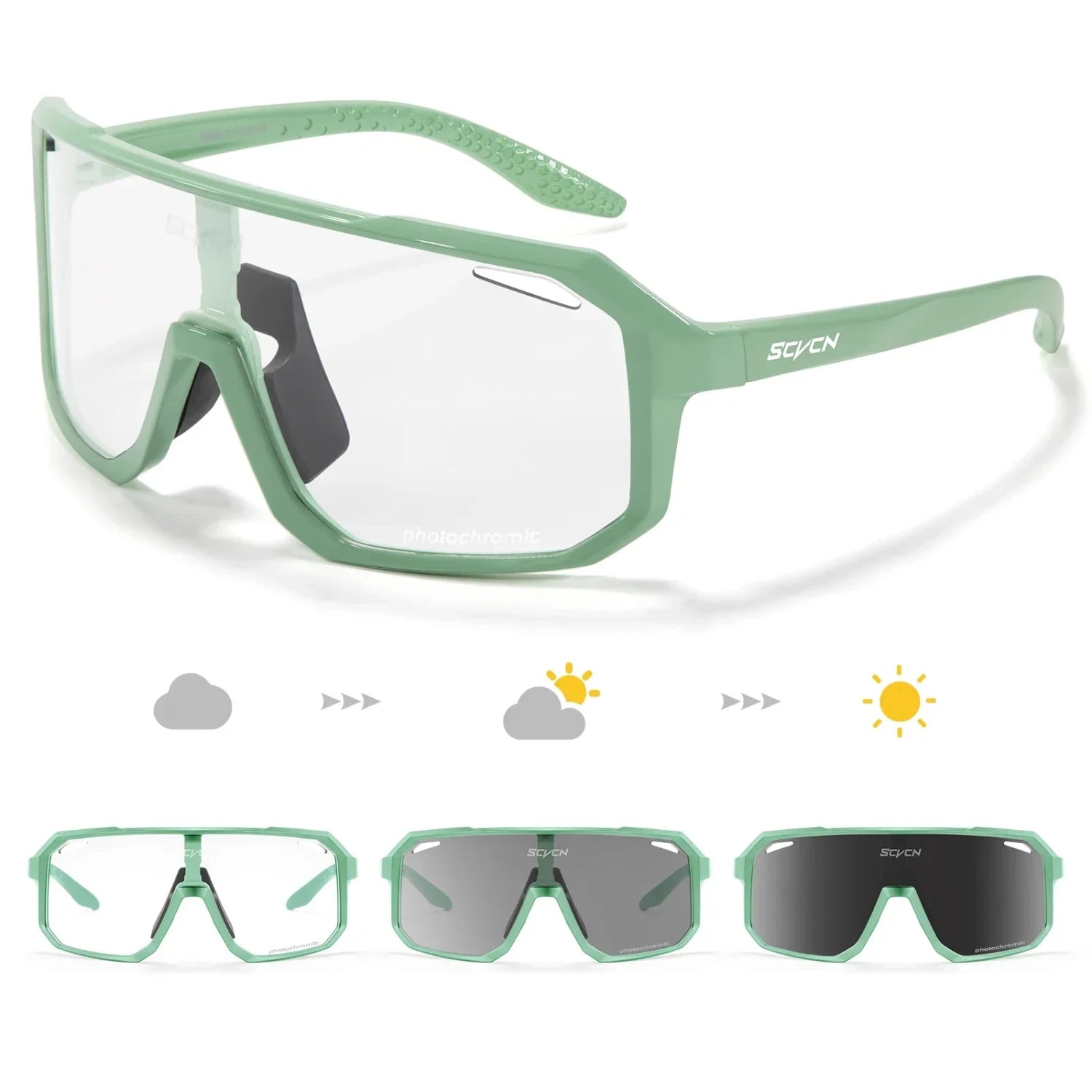 Amiriva unisex photochromic cycling sunglasses with UV400 lenses, lightweight acetate frame, ideal for road biking and outdoor sports