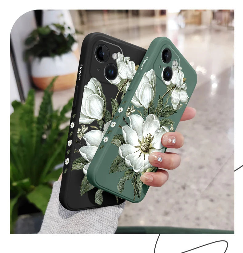 Amiriva Cute wildflower phone case with half-wrapped protection – side view