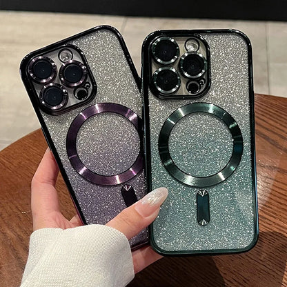 Luxury Plating Glitter Magnetic Case For iPhone - (SF101B)