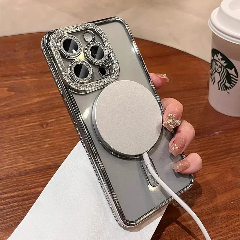Amiriva Glitter Transparent iPhone Case – MagSafe Compatible | Fashion Meets Function - KR1001A