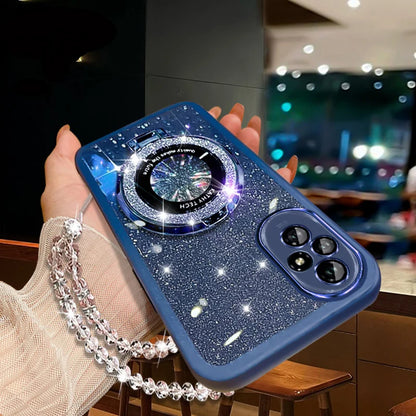 Glitter Crystal Bracelet Magsafe Phone Case for Samsung Galaxy S24 S23 S22 – Transparent Soft Silicone with Kickstand – Amiriva