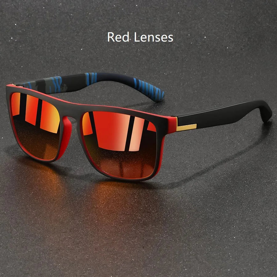 Amiriva Unisex Retro Rectangle Sunglasses with Polarized Lenses and UV400 Protection for Outdoor Activities