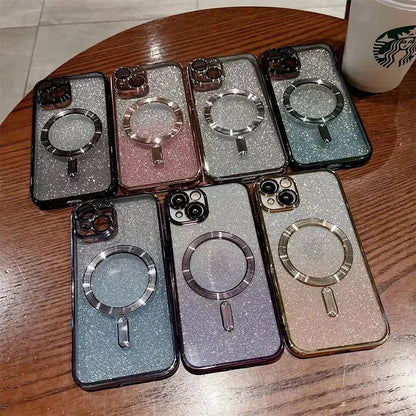 Luxury Plating Glitter Magnetic Case For iPhone - (SF101B)