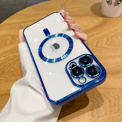 Luxury Lens Seal Protect Plating Phone Case For IPhone - (SF1008A)