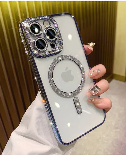 Amiriva Glitter Transparent iPhone Case – MagSafe Compatible | Fashion Meets Function - KR1001A